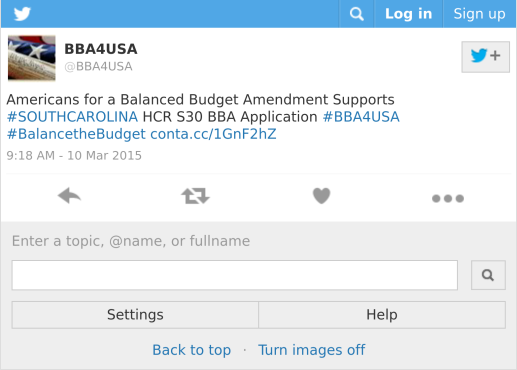 Americans for a Balanced Budget Amendment Supports #SOUTHCAROLINA HCR S30 BBA Application #BBA4USA #BalancetheBudget